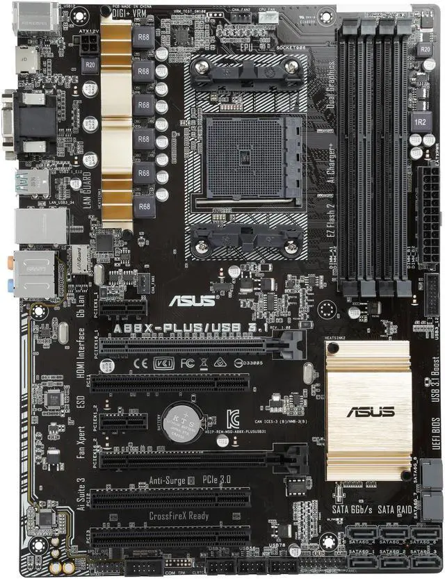 Alt view image 4 of 5 - ASUS A88X-PLUS/USB 3.1 FM2+ AMD A88X (Bolton D4) USB 3.1 USB 3.0 HDMI ATX Motherboards - AMD