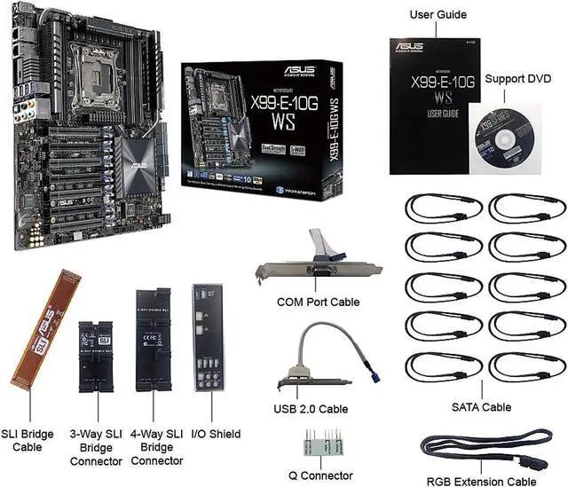 Alt view image 5 of 6 - ASUS X99-E-10G WS LGA 2011-v3 Intel X99 USB 3.1 CEB Intel Motherboard
