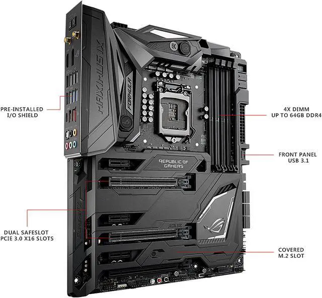 Alt view image 4 of 15 - ASUS ROG Maximus IX Formula LGA1151 DDR4 DP HDMI M.2 Z270 ATX Motherboard