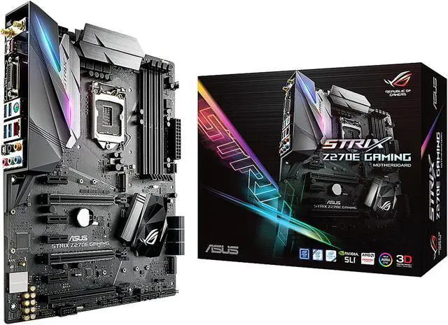 Alt view image 9 of 9 - ASUS ROG STRIX Z270E GAMING LGA1151 DDR4 DP HDMI DVI M.2 ATX Motherboard with Onboard AC Wi-Fi and USB 3.1