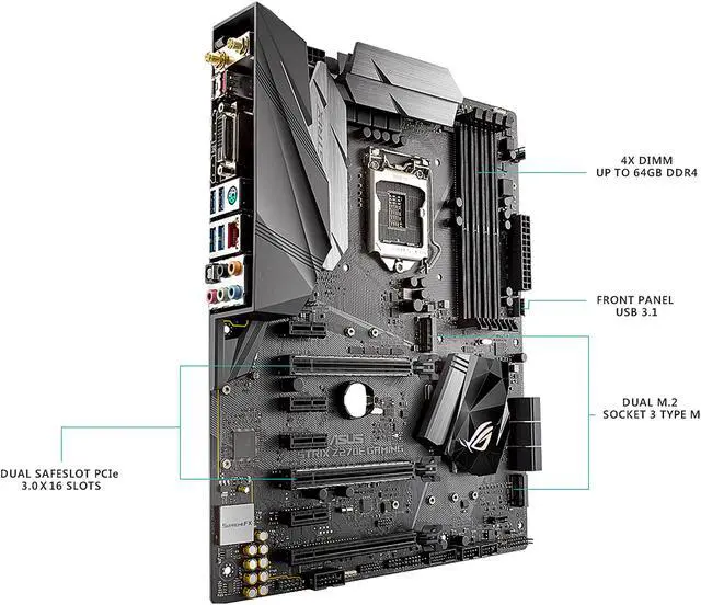 Alt view image 5 of 9 - ASUS ROG STRIX Z270E GAMING LGA1151 DDR4 DP HDMI DVI M.2 ATX Motherboard with Onboard AC Wi-Fi and USB 3.1