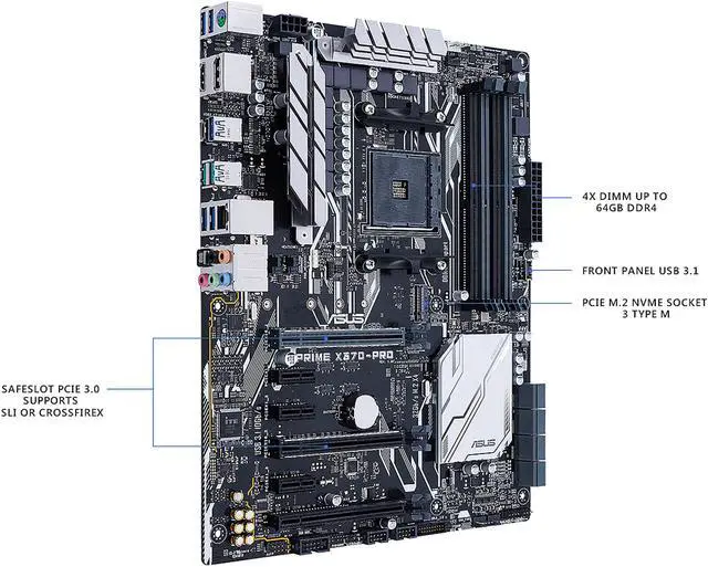 Alt view image 3 of 7 - ASUS Prime X370-Pro AM4 AMD X370 SATA 6Gb/s USB 3.1 HDMI ATX Motherboards - AMD
