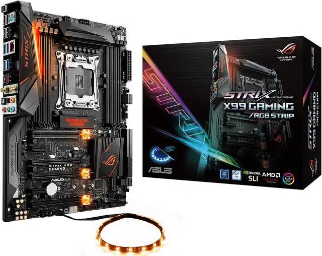 Alt view image 7 of 7 - ASUS ROG STRIX X99 GAMING/RGB STRIP with Aura RGB Strip by DeepCool LGA 2011-v3 DDR4 M.2 U.2 X99 ATX Motherboard with Onboard AC Wi-Fi and USB 3.1