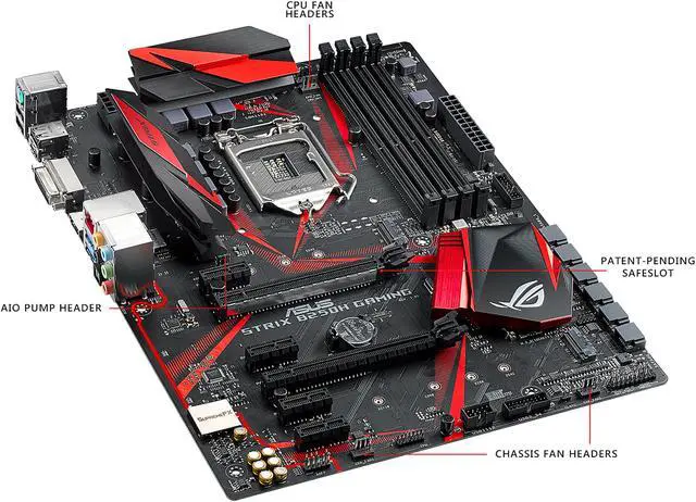 Alt view image 4 of 7 - ASUS ROG STRIX B250H GAMING LGA1151 DDR4 HDMI DVI M.2 B250 ATX Motherboard with USB 3.1