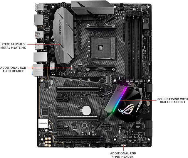Alt view image 3 of 6 - ASUS ROG STRIX B350-F GAMING AM4 AMD B350 USB 3.1 HDMI ATX AMD Motherboard
