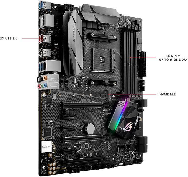 Alt view image 4 of 6 - ASUS ROG STRIX B350-F GAMING AM4 AMD B350 USB 3.1 HDMI ATX AMD Motherboard