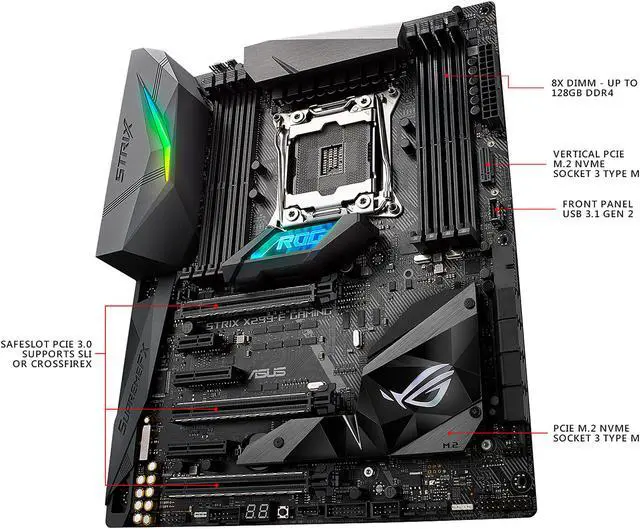 Alt view image 5 of 6 - ASUS ROG STRIX X299-E GAMING LGA2066 DDR4 M.2 USB 3.1 802.11 AC WI-FI X299 ATX Motherboard for Intel Core i9 and i7 X-Series Processors