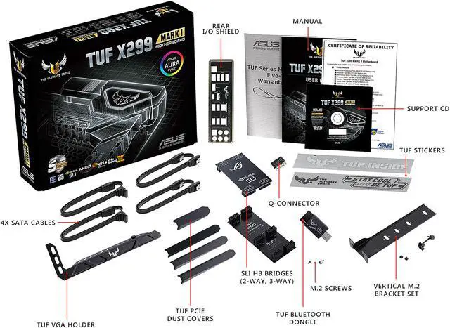 Alt view image 7 of 8 - ASUS TUF X299 MARK I LGA2066 DDR4 M.2 USB 3.1 DUAL LAN X299 ATX Motherboard for Intel Core i9 and i7 X-Series Processors