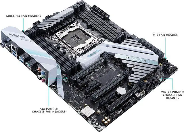 Alt view image 5 of 7 - ASUS PRIME X299-A LGA2066 DDR4 M.2 USB 3.1 X299 ATX Motherboard for Intel Core i9 and i7 X-Series Processors