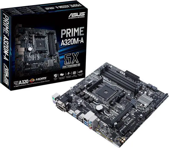 Alt view image 6 of 6 - ASUS PRIME A320M-A AM4 AMD A320 USB 3.1 HDMI Micro ATX AMD Motherboard