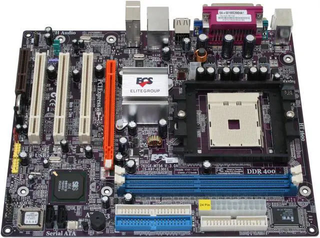 Alt view image 3 of 6 - ECS 761GX-M754 (3.0A) 754 SiS 761 GX Micro ATX AMD Motherboard