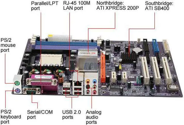 Alt view image 2 of 5 - ECS RX480-A (1.0) 939 ATI Radeon Xpress 200P ATX AMD Motherboard