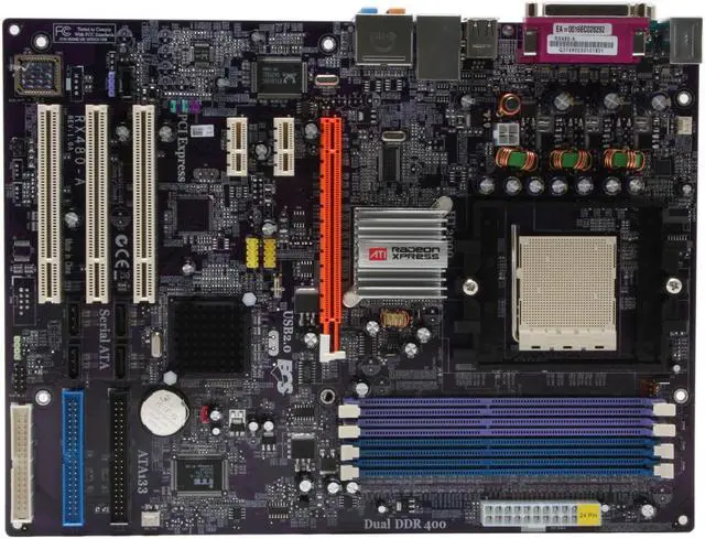 Alt view image 3 of 5 - ECS RX480-A (1.0) 939 ATI Radeon Xpress 200P ATX AMD Motherboard