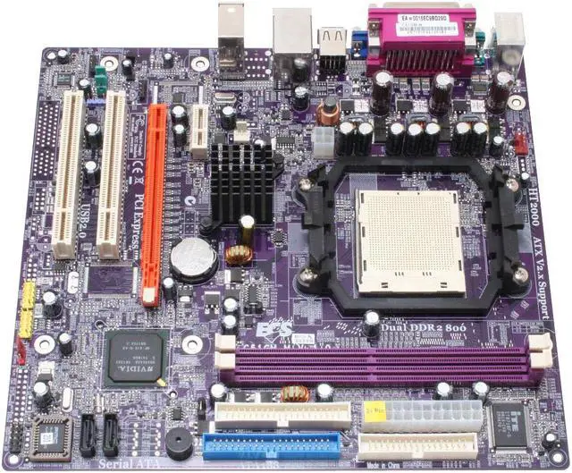 Alt view image 2 of 5 - ECS C51GM-M (V1.0) AM2 NVIDIA GeForce 6100 Micro ATX AMD Motherboard