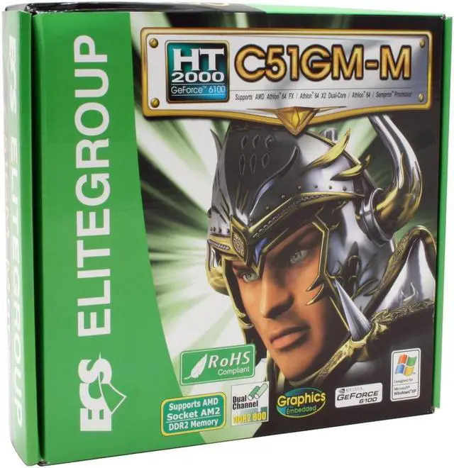 Alt view image 5 of 5 - ECS C51GM-M (V1.0) AM2 NVIDIA GeForce 6100 Micro ATX AMD Motherboard