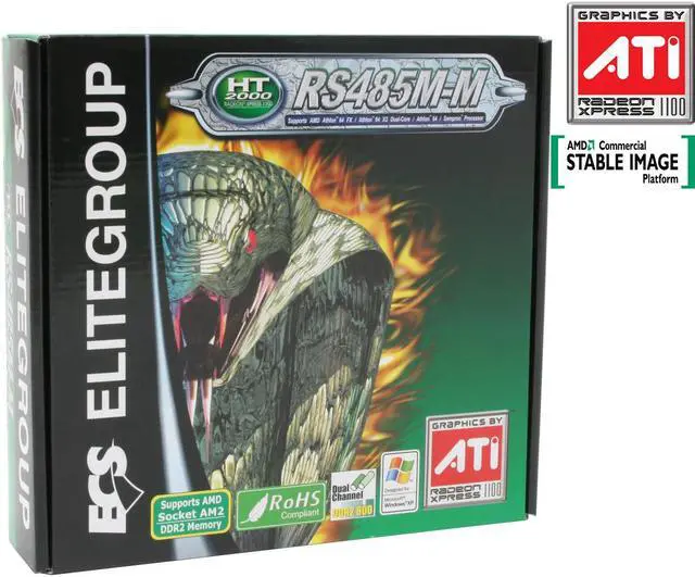 Alt view image 6 of 6 - ECS RS485M-M (V1.0) AM2 ATI Radeon Xpress 1100 Micro ATX AMD Motherboard