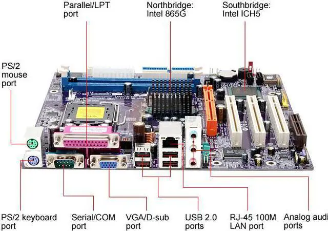 Alt view image 2 of 5 - ECS 865G-M8 (V1.0) LGA 775 Intel 865G Micro ATX Intel Motherboard