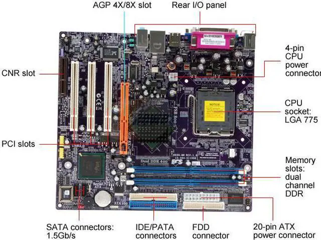 Alt view image 3 of 5 - ECS 865G-M8 (V1.0) LGA 775 Intel 865G Micro ATX Intel Motherboard