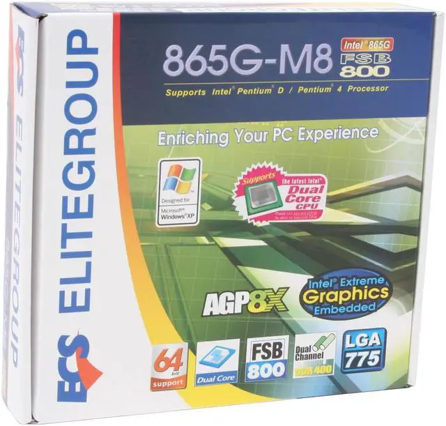 Alt view image 5 of 5 - ECS 865G-M8 (V1.0) LGA 775 Intel 865G Micro ATX Intel Motherboard