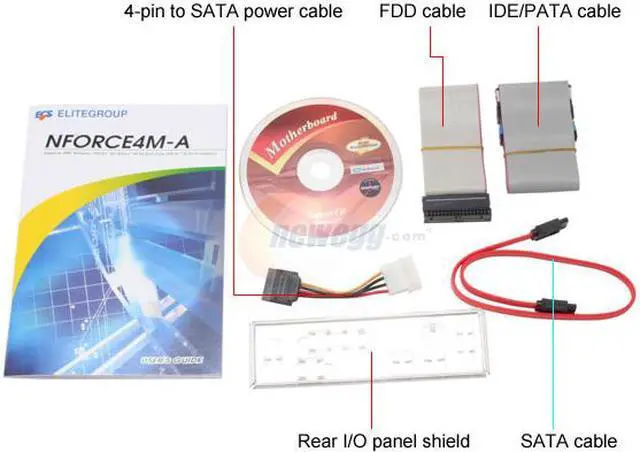 Alt view image 4 of 5 - ECS NFORCE4M-A (V1.1) AM2 NVIDIA nForce4 4X ATX AMD Motherboard