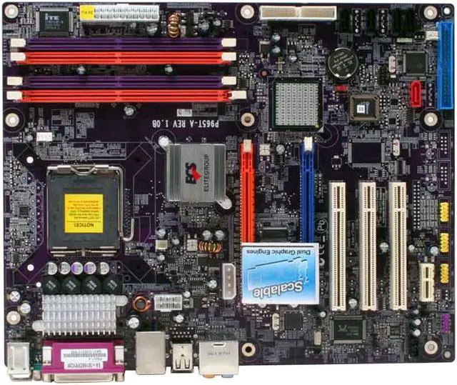 Alt view image 3 of 7 - ECS P965T-A (V1.0) LGA 775 Intel P965 Express ATX Intel Motherboard