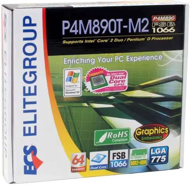 Alt view image 7 of 7 - ECS P4M890T-M2 (V1.0B) LGA 775 VIA P4M890 Micro ATX Intel Motherboard