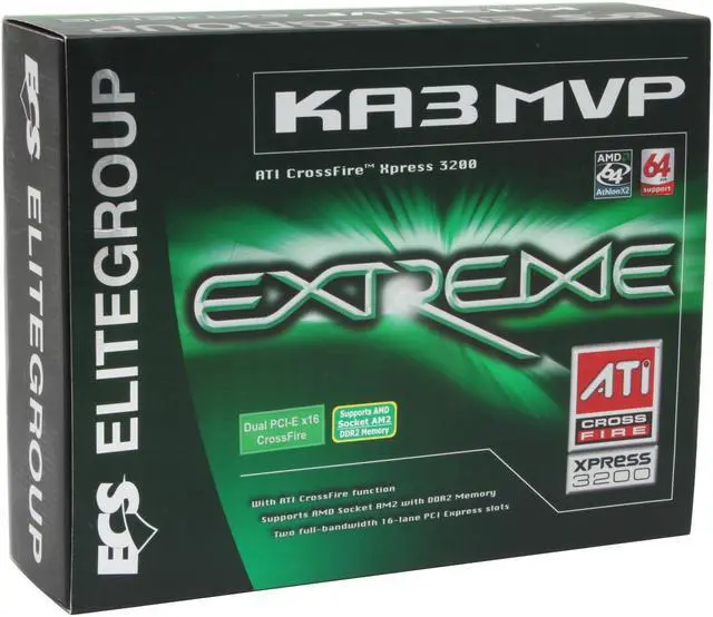 Alt view image 5 of 5 - ECS KA3 MVP (V1.0A) AM2 AMD 580X CrossFire ATX AMD Motherboard