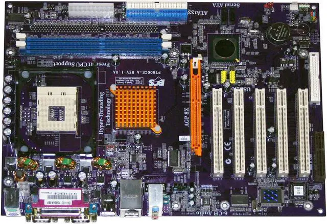 Alt view image 2 of 5 - ECS PT800CE-A (1.0) Socket 478 VIA PT800CE ATX Intel Motherboard