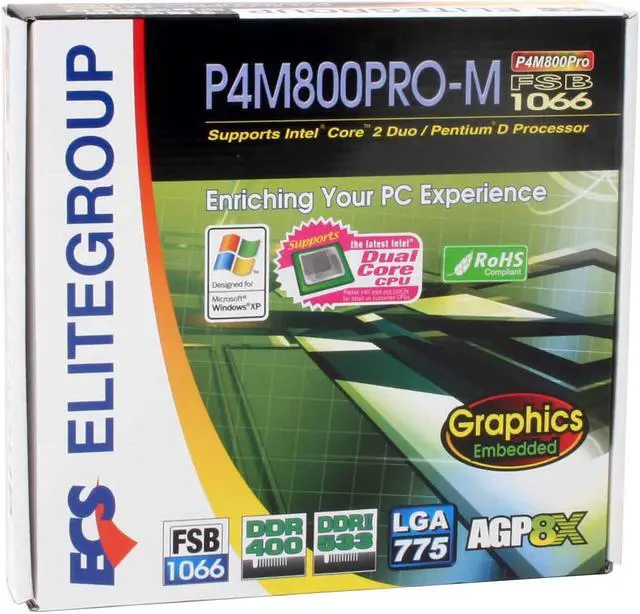 Alt view image 5 of 5 - ECS P4M800PRO-M (V2.0) LGA 775 VIA P4M800 PRO Micro ATX Intel Motherboard