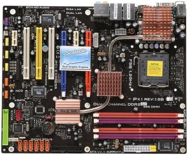 Alt view image 3 of 7 - ECS PX1 (1.0B) LGA 775 Intel P965 Express ATX Intel Motherboard