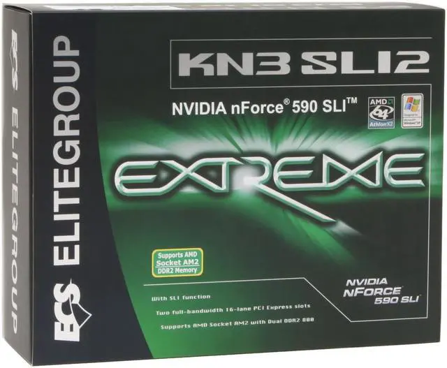 Alt view image 7 of 7 - ECS KN3 SLI2 (1.0) AM2 NVIDIA nForce 590 SLI MCP ATX AMD Motherboard