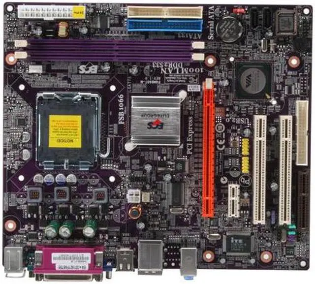 Alt view image 3 of 7 - ECS P4M890T-M (V1.0) LGA 775 VIA P4M890 Micro ATX Intel Motherboard