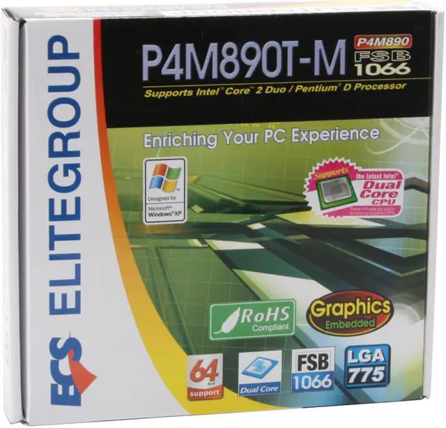 Alt view image 7 of 7 - ECS P4M890T-M (V1.0) LGA 775 VIA P4M890 Micro ATX Intel Motherboard