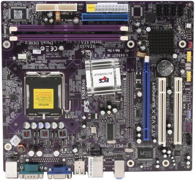 ECS 945GZT-M V1.0 LGA 775 Micro ATX Intel Motherboard - Newegg.com