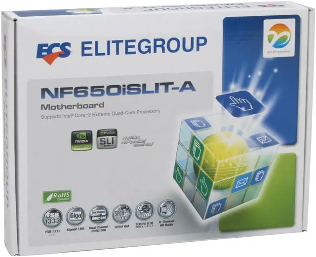 Alt view image 6 of 11 - ECS NF650iSLIT-A (V1.0) LGA 775 NVIDIA nForce 650i SLI ATX Intel Motherboard