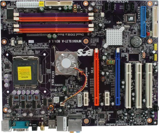 Alt view image 9 of 11 - ECS NF650iSLIT-A (V1.0) LGA 775 NVIDIA nForce 650i SLI ATX Intel Motherboard
