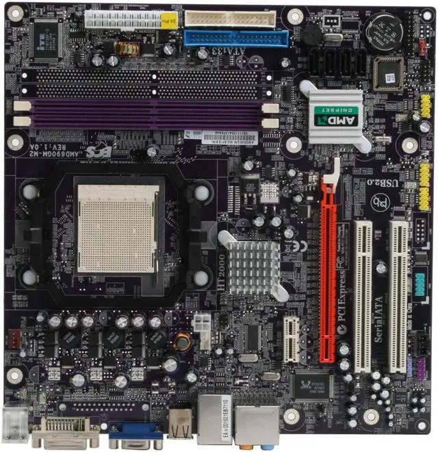 Alt view image 3 of 7 - ECS AMD690GM-M2 AM2 AMD 690G Micro ATX AMD Motherboard