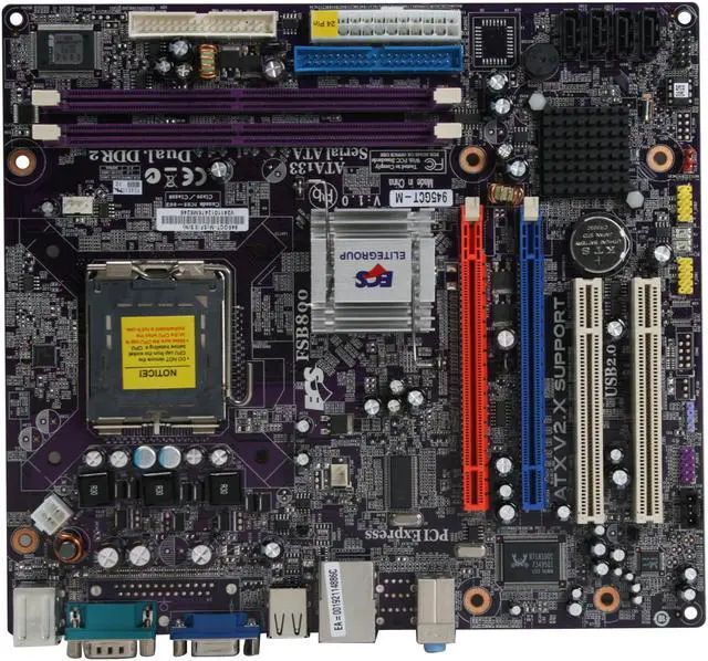 Alt view image 3 of 7 - ECS 945GCT-M (V1.0) LGA 775 Intel 945GC Micro ATX Intel Motherboard
