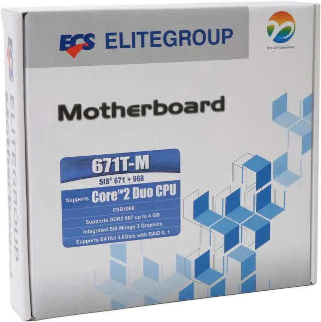 Alt view image 7 of 7 - ECS 671T-M (V1.0) LGA 775 SiS 671 Micro ATX Intel Motherboard