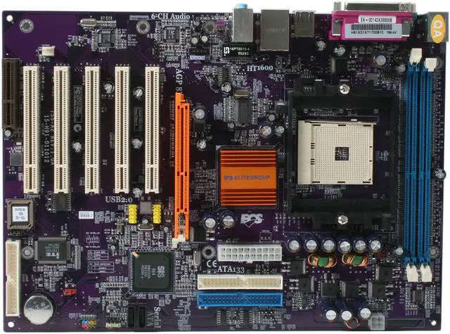 Alt view image 3 of 7 - ECS 755-A2 v1.0 754 SiS 755 ATX AMD Motherboard