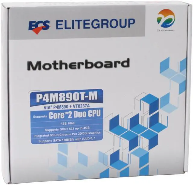Alt view image 7 of 7 - ECS P4M890T-M (V2.0) LGA 775 VIA P4M890 Micro ATX Intel Motherboard