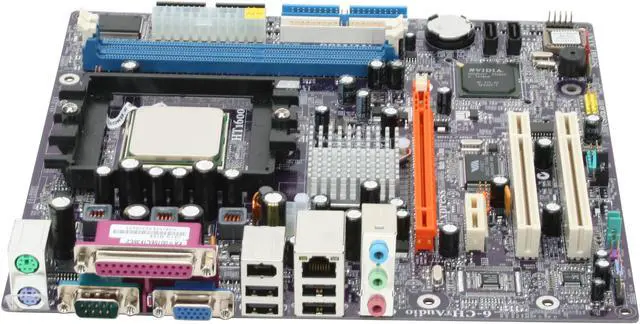 Alt view image 2 of 7 - ECS C51G-M754 A 3200+ AMD Athlon 3200+ 754 NVIDIA GeForce 6100 Micro ATX Motherboard / CPU Combo