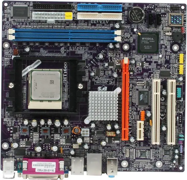 Alt view image 4 of 7 - ECS C51G-M754 A 3200+ AMD Athlon 3200+ 754 NVIDIA GeForce 6100 Micro ATX Motherboard / CPU Combo