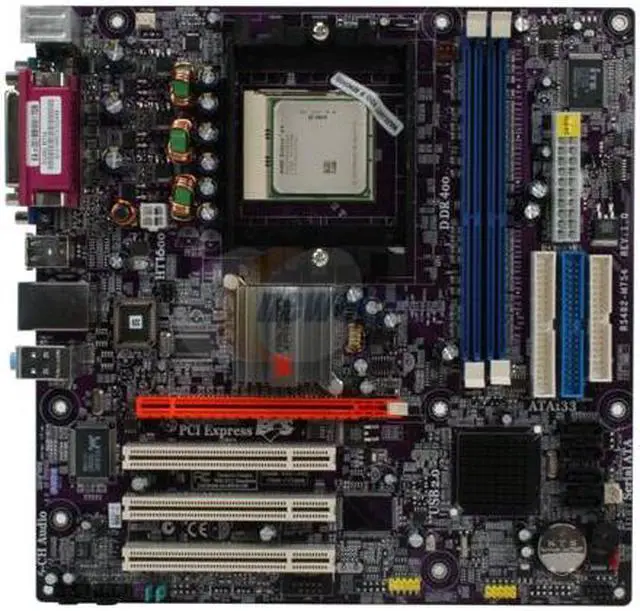 Alt view image 3 of 6 - ECS RS482-M754 A 3200+ AMD Athlon 3200+ 754 ATI RS482 Micro ATX Motherboard / CPU Combo