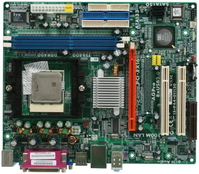 Alt view image 3 of 5 - ECS Goal3+(1.1C) AMD Sempron 3000+ 754 SiS 761 GX Micro ATX Motherboard / CPU Combo
