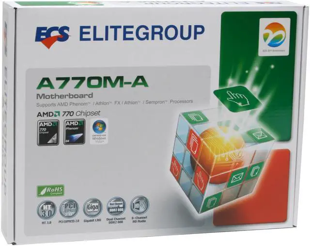 Alt view image 7 of 7 - ECS A770M-A AM2+/AM2 AMD 770 ATX AMD Motherboard