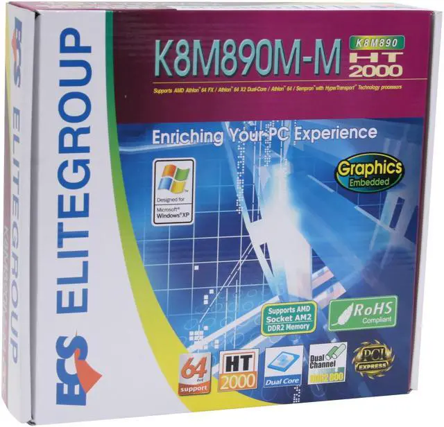 Alt view image 7 of 7 - ECS K8M890M-M (V1.0A) AM2 VIA K8M890 Micro ATX AMD Motherboard
