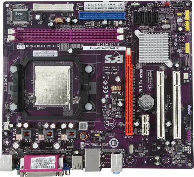 Alt view image 3 of 5 - ECS Geforce6100PM-M2 AM2+/AM2 NVIDIA GeForce 6100 Micro ATX AMD Motherboard