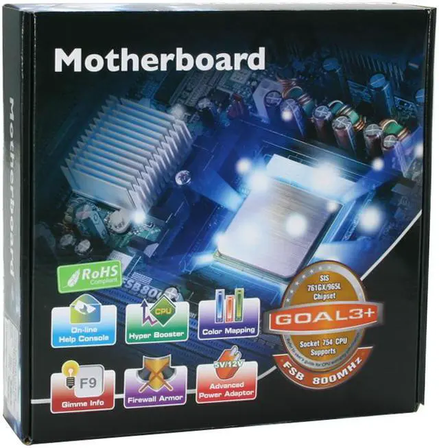Alt view image 9 of 9 - ECS Goal3+Athlon64 3200 AMD Athlon64 3200+ 754 SiS 761 GX Micro ATX Motherboard/CPU/CPU Fan/Memory Combo