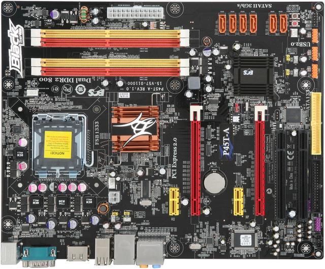 Alt view image 3 of 5 - ECS BLACK SERIES P45T-A LGA 775 Intel P45 ATX Intel Motherboard